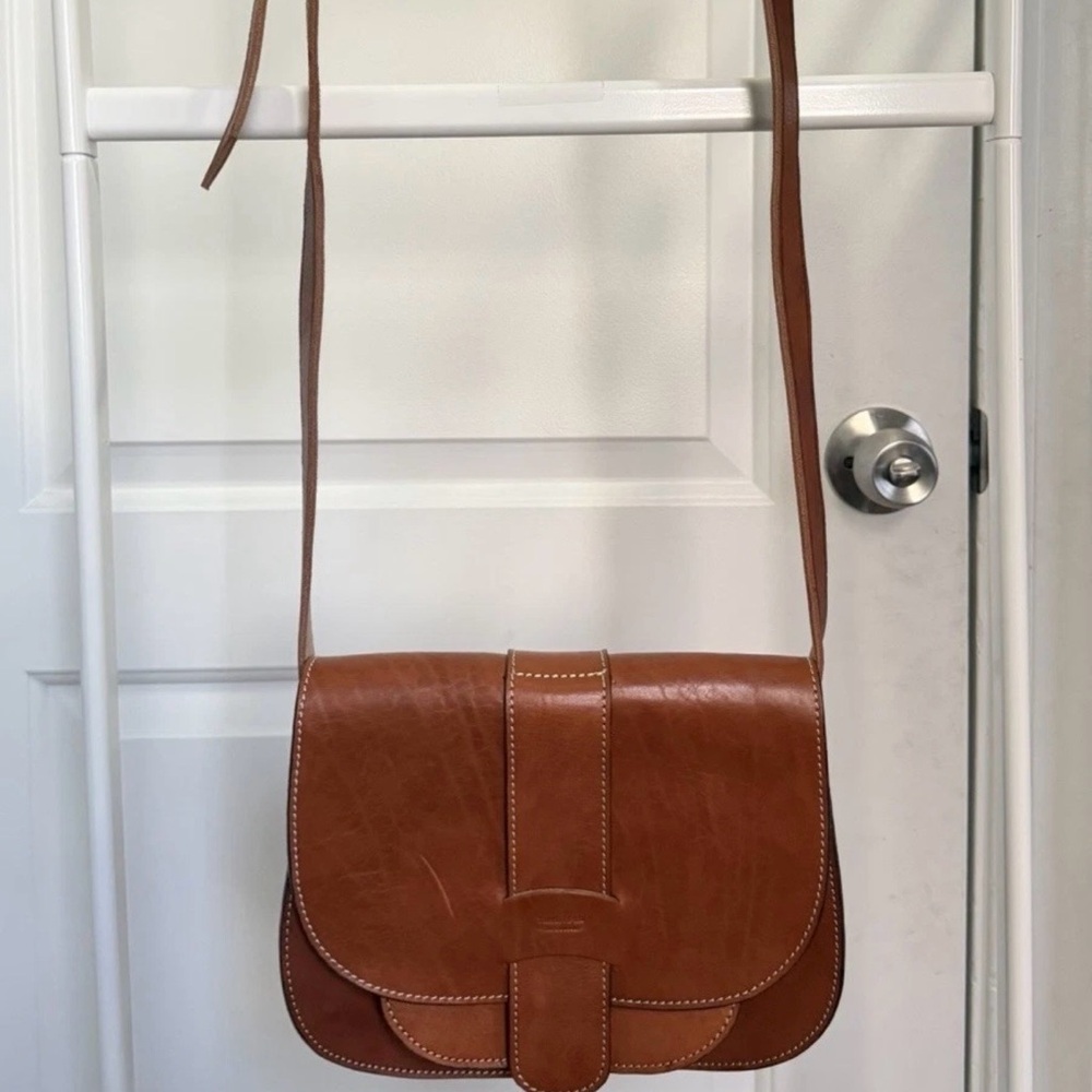 Vera Pelle Barcelona Bag Purse Brown Leather Crossbody